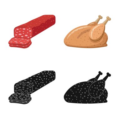 Vektör çizimi işareti eti ve jambon. Et ve hisse senedi vektör çizim pişirme.