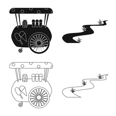 Kentsel ve sokak simge vektör Illustration. Kentsel kümesi ve hisse senedi için gevşeme vektör simgesi.