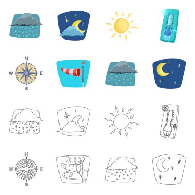 Hava ve İklim logo vektör Illustration. Hava ve bulut hisse senedi simgesi için web topluluğu.