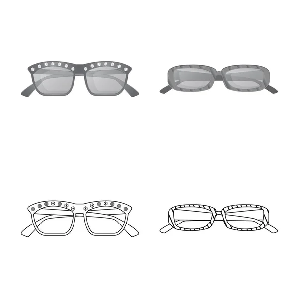 Isolé objet de lunettes et de lunettes de soleil icône. Collection de lunettes et icône vectorielle accessoire pour stock . — Image vectorielle