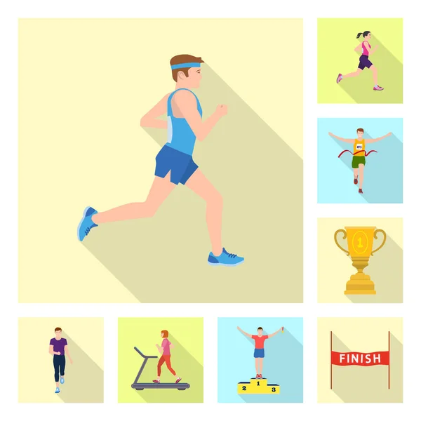 Векторная иллюстрация спорта и символа победителя. Коллекция векторных иллюстраций для спорта и фитнеса . — стоковый вектор