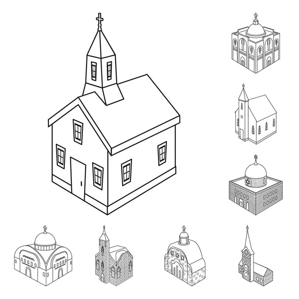 Ilustración vectorial de la arquitectura y el icono del edificio. Colección de arquitectura y clero icono vectorial para stock . — Vector de stock