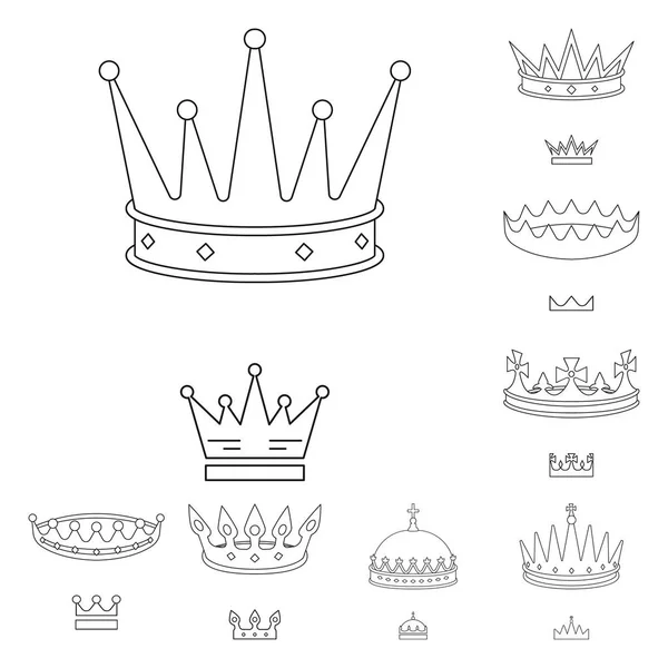 Isolated object of queen and heraldic logo. Collection of queen and vip vector icon for stock. — Stock Vector