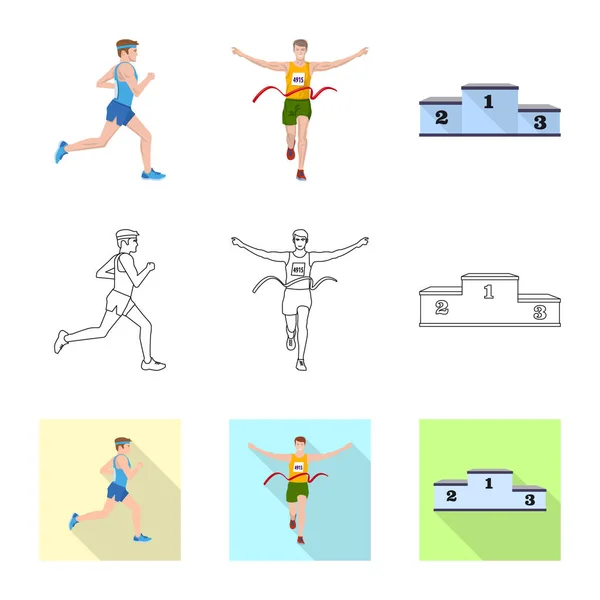 Isolerade objekt av sport och vinnare-logotypen. Samling av sport- och fitness aktiesymbol för webben. — Stock vektor