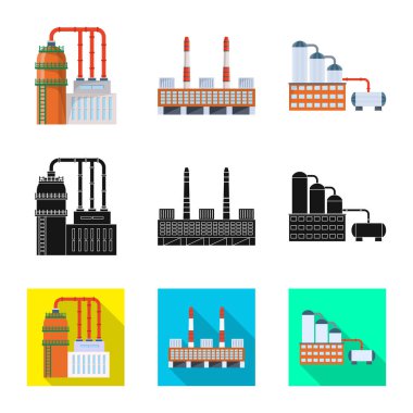 Üretim ve yapısı simge vektör Illustration. Üretim ve teknoloji hisse senedi vektör çizim.