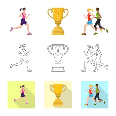 Spor ve kazanan simge vektör tasarımı. Spor ve fitness vektör simgesini hissenin topluluğu.