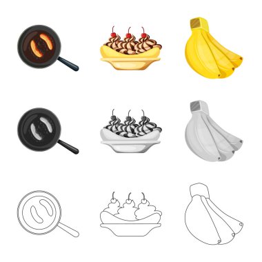 Doğal ve vejetaryen işareti vektör tasarımı. Doğal ve yeme hisse senedi vektör çizim topluluğu.