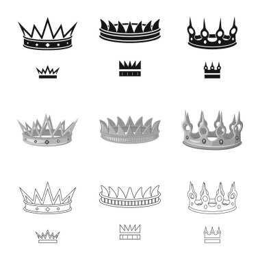 Vektör çizim Ortaçağ ve asalet simgesi. Monarşi hisse senedi vektör çizim ve Ortaçağ kümesi.
