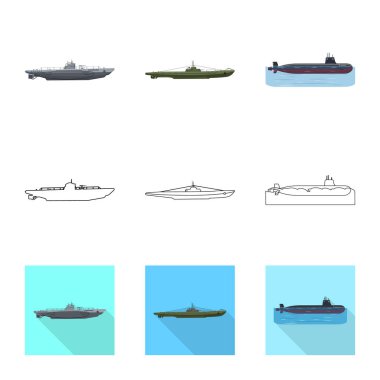 İşareti savaş ve gemi tasarımı vektör. Savaş ve filo hisse senedi simgesi için web topluluğu.