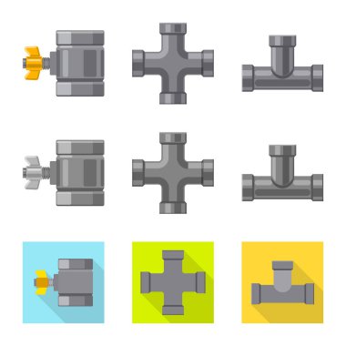 Boru ve tüp sembolü yalıtılmış nesne. Boru ve boru hattı vektör simgesini hissenin topluluğu.