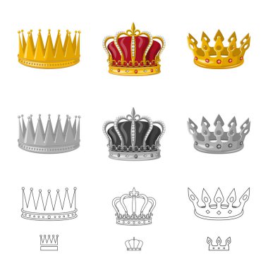 Vektör tasarımı Ortaçağ ve asalet simgesi. Ortaçağ kümesi ve monarşi hisse senedi simgesi web için.