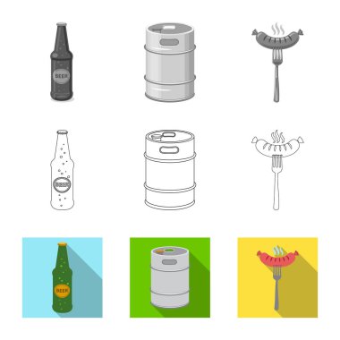 Bar ve pub logo vektör tasarımı. Pub ve web için iç hisse senedi simgesi.