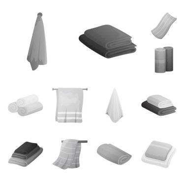 Pamuk ve banyo logosu vektör tasarımı. Pamuk ve temiz stok vektör çizim seti.