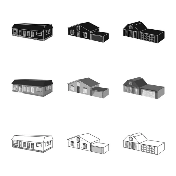 Objet isolé de façade et signe de logement. Collection d'icône vectorielle de façade et d'infrastructure pour le stock . — Image vectorielle