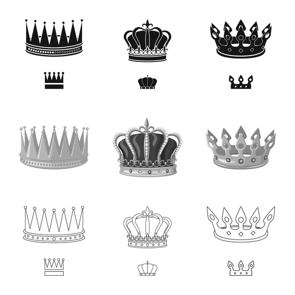 Ilustração vetorial do símbolo medieval e da nobreza. Conjunto de medieval e monarquia símbolo de estoque para web . — Vetor de Stock