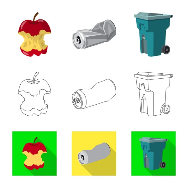 Vector design of dump  and sort symbol. Collection of dump  and junk vector icon for stock. — Stock Vector