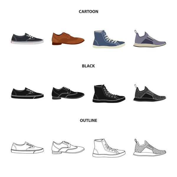 Vektorillustration des Schuh- und Schuh-Logos. Kollektion von Schuh- und Fußvektorsymbolen für Aktien. — Stockvektor