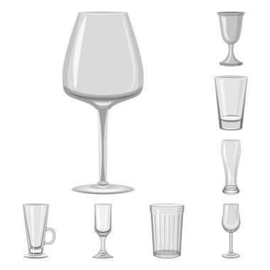 Kapasite ve Züccaciye Mağazaları simge vektör Illustration. Kapasite ve Restoran hisse senedi simgesi web için set.