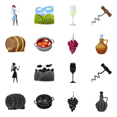 Çiftlik ve bağ işareti vektör Illustration. Stok için çiftlik ve ürün vektör simgesi koleksiyonu.