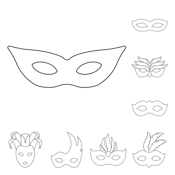 Векторный дизайн маскарада и таинственной иконы. Коллекция маскарада и праздничного фондового символа для интернета . — стоковый вектор