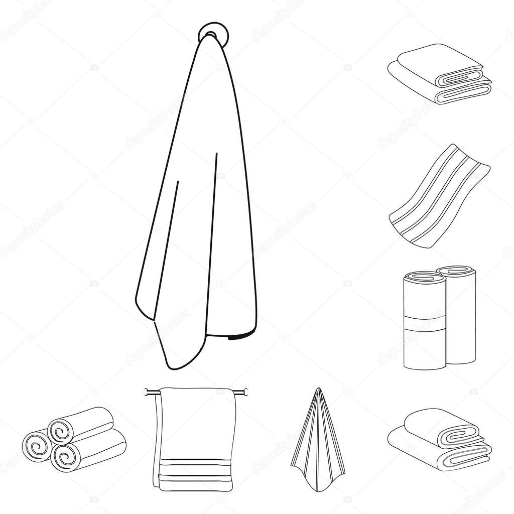 Isolated object of fabric and hygiene sign. Set of fabric and bathroom stock vector illustration.