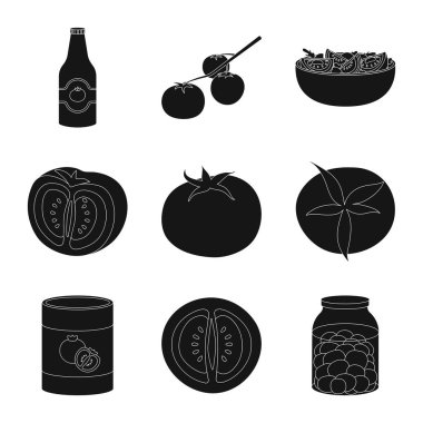 Ürün vektör tasarımı ve doğal logo. Stok için ürün ve gıda vektör simgesinin toplanması.