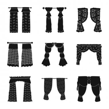 Jartiyer ve panjur işareti vektör illüstrasyon. Web için jartiyer ve perdelik stok sembolü seti.