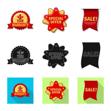 Amblem ve rozet simge vektör Illustration. Amblem ve etiket stok vektör çizim seti.