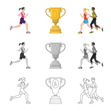 Spor ve kazanan logo vektör tasarımı. Spor ve fitness hisse senedi vektör çizim topluluğu.