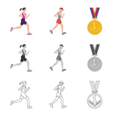 Spor ve kazanan işareti vektör tasarımı. Spor ve fitness vektör simgesini hissenin topluluğu.