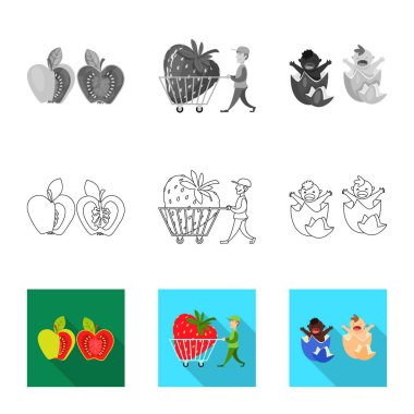 Test ve sentetik logo vektör Illustration. Hisse senedi için test ve laboratuvar vektör simge topluluğu.