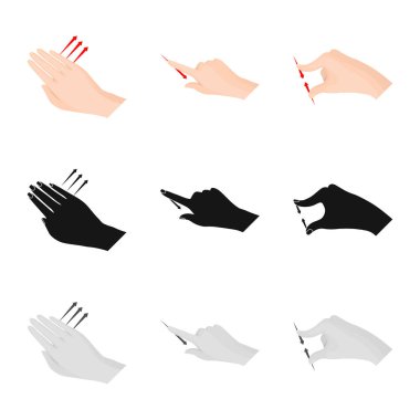 Dokunmatik ve el logo vektör Illustration. Dokunmatik ekran ve dokunmatik hisse senedi vektör çizim topluluğu.