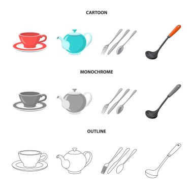 Mutfak ve yemek logo vektör Illustration. Hisse senedi için mutfak ve cihazı vektör simge topluluğu.