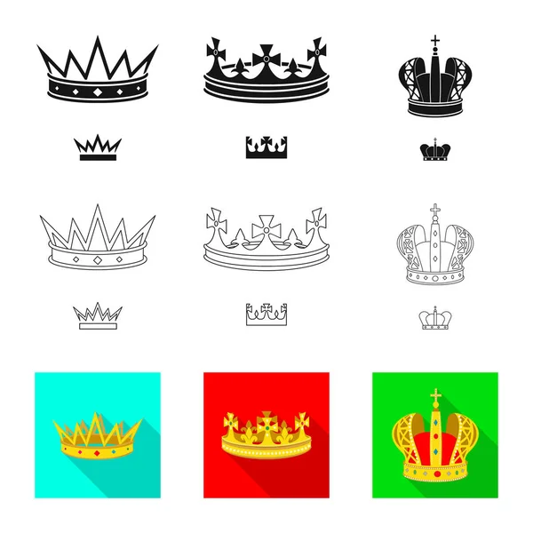 Vector illustration of medieval and nobility icon. Set of medieval and monarchy stock symbol for web. — Stock Vector