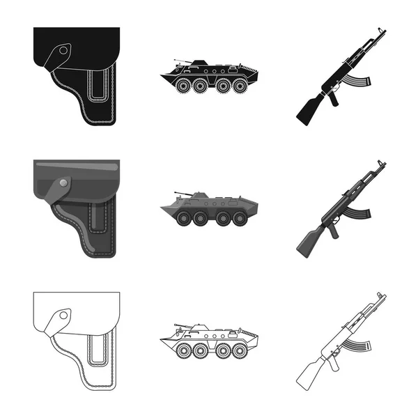 Objeto aislado de arma e icono de arma. Colección de armas y ejército icono vectorial para stock . — Vector de stock