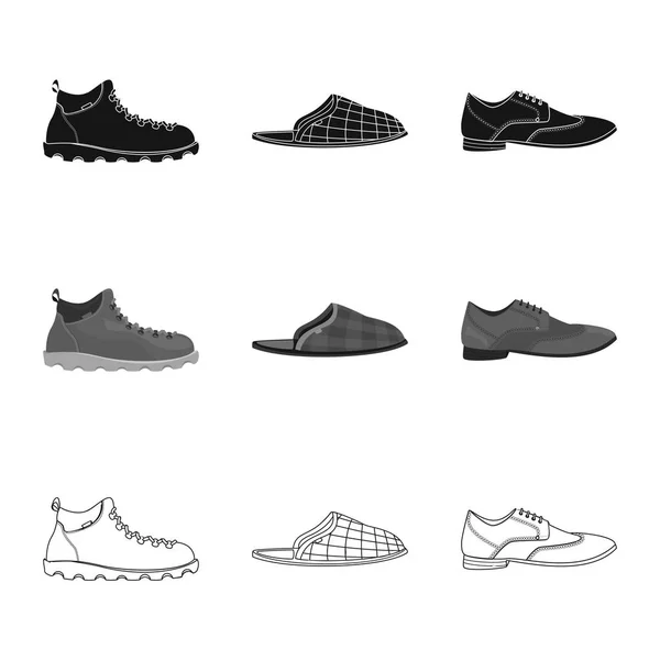 Ilustración vectorial del signo de calzado y calzado. Conjunto de zapato y pie símbolo de stock para web . — Vector de stock