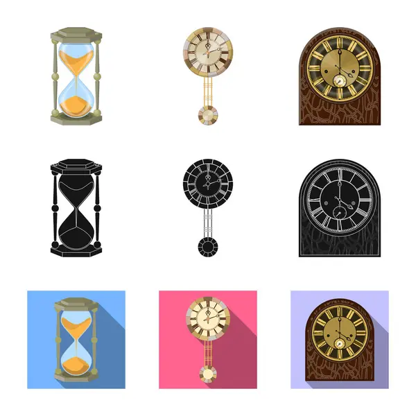 Saat ve saat logo vektör Illustration. Saat ve daire hisse senedi simgesi için web topluluğu.