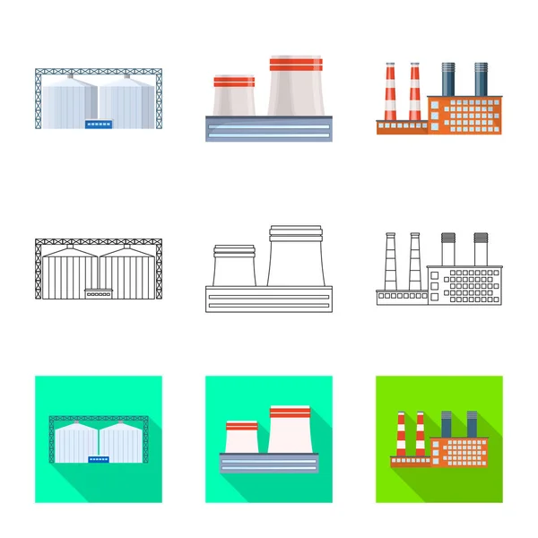 Vektor-Illustration von Produktion und Struktur-Logo. Satz von Produktions- und Technologieaktienvektorillustrationen. — Stockvektor