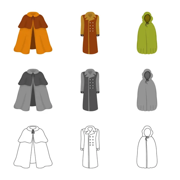 Векторная иллюстрация материала и символа одежды. Коллекция материала и векторной иконки одежды для склада . — стоковый вектор