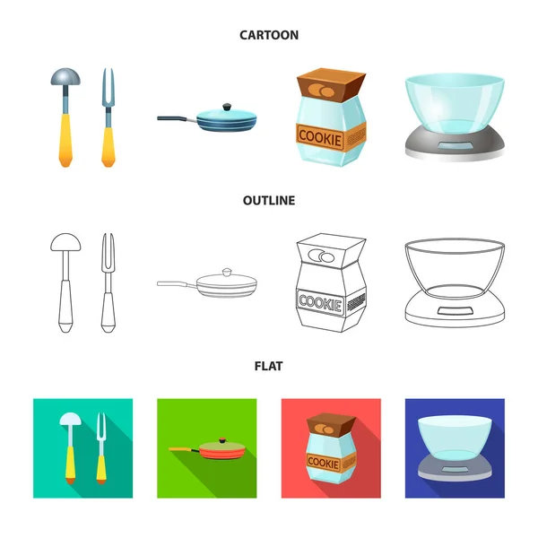 Isolerade objekt i köket och koka ikonen. Uppsättning av kök och apparaten lager vektorillustration. — Stock vektor