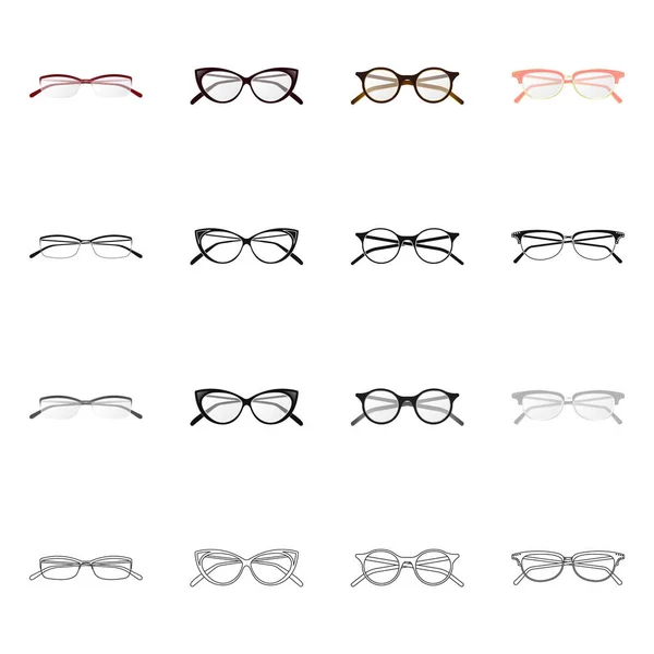 Objet isolé de lunettes et icône de cadre. Collection de lunettes et accessoires illustration vectorielle de stock . — Image vectorielle