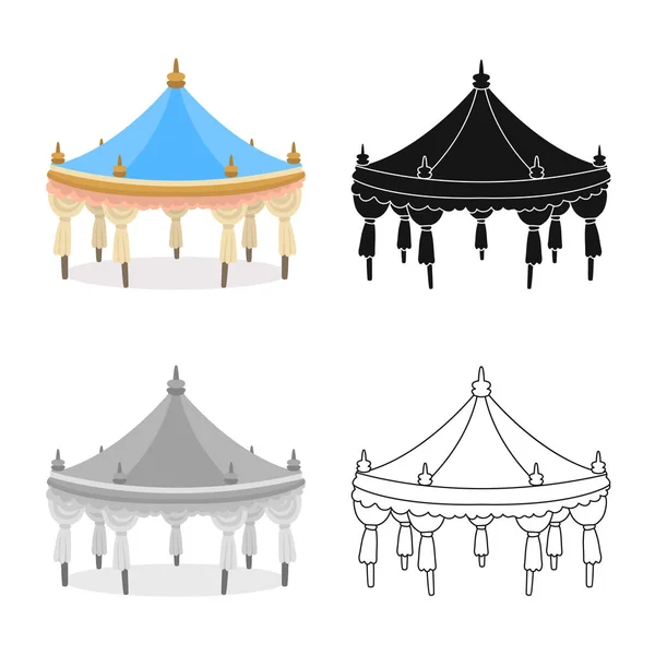 Conception vectorielle de tente et icône simple. Collection de tente et événement stock symbole pour le web . — Image vectorielle