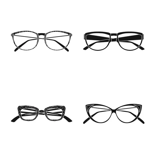 Illustration vectorielle des lunettes et du logo du cadre. Collection de lunettes et accessoires illustration vectorielle de stock . — Image vectorielle