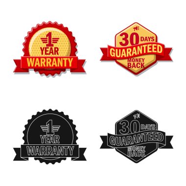 Amblem ve rozet simge yalıtılmış nesne. Web için amblem ve etiket hisse senedi simgesi kümesi.