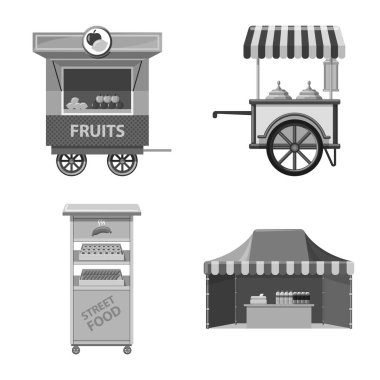 Piyasa ve dış logo yalıtılmış nesne. Market ve gıda hisse senedi simgesi için web topluluğu.