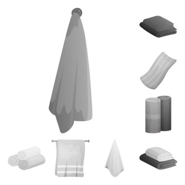 Pamuk ve banyo sembolü izole nesne. Stok için pamuk ve temiz vektör simgesi seti.