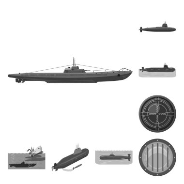 Ordu ve derin logo vektör tasarımı. Stok için ordu ve nükleer vektör simgesi seti.