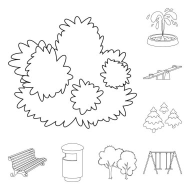 Peyzaj ve doğa simgesivektör illüstrasyon. Web için peyzaj ve şehir stok sembolü seti.