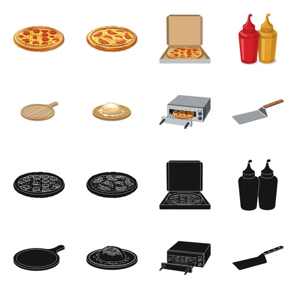 Diseño vectorial de pizza e icono de la comida. Conjunto de pizza y italia símbolo de stock para web . — Vector de stock