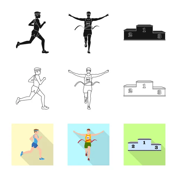 Vektor design av sport och vinnaren logotyp. Samling av sport- och fitness vektor ikonen för lager. — Stock vektor